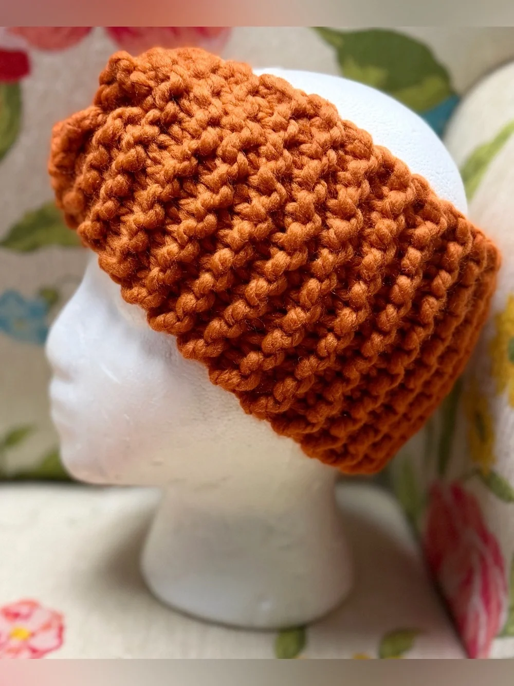 Handmade Hand Crafted Knit Twist Headband adult/teen orange fall